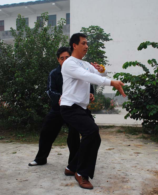 陈小星大师为其指导拳架