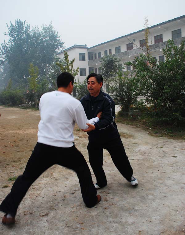 陈小星大师为其指导拳架