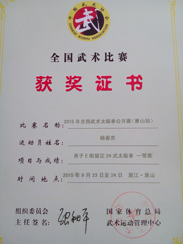 所获证书及荣誉